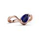 6 - Oceara 1.50 ct Pear Shape Blue Sapphire Women Wave Solitaire Engagement Ring 