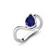 5 - Oceara 1.50 ct Pear Shape Blue Sapphire Women Wave Solitaire Engagement Ring 