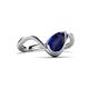 6 - Oceara 1.50 ct Pear Shape Blue Sapphire Women Wave Solitaire Engagement Ring 