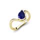 5 - Oceara 1.50 ct Pear Shape Blue Sapphire Women Wave Solitaire Engagement Ring 
