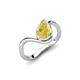 5 - Oceara 1.60 ct Pear Shape Created Yellow Sapphire Women Wave Solitaire Engagement Ring 