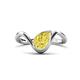 1 - Oceara 1.60 ct Pear Shape Created Yellow Sapphire Women Wave Solitaire Engagement Ring 