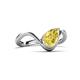 6 - Oceara 1.60 ct Pear Shape Created Yellow Sapphire Women Wave Solitaire Engagement Ring 