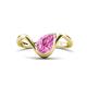 1 - Oceara 1.50 ct Pear Shape Created Pink Sapphire Women Wave Solitaire Engagement Ring 