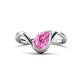 1 - Oceara 1.50 ct Pear Shape Created Pink Sapphire Women Wave Solitaire Engagement Ring 