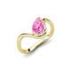 5 - Oceara 1.50 ct Pear Shape Created Pink Sapphire Women Wave Solitaire Engagement Ring 