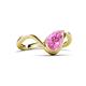 6 - Oceara 1.50 ct Pear Shape Created Pink Sapphire Women Wave Solitaire Engagement Ring 