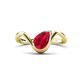 1 - Oceara 1.65 ct Pear Shape Ruby Women Wave Solitaire Engagement Ring 