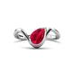 1 - Oceara 1.65 ct Pear Shape Ruby Women Wave Solitaire Engagement Ring 