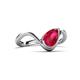 6 - Oceara 1.65 ct Pear Shape Ruby Women Wave Solitaire Engagement Ring 