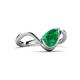 6 - Oceara 1.00 ct Pear Shape Emerald Women Wave Solitaire Engagement Ring 