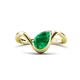 1 - Oceara 1.00 ct Pear Shape Emerald Women Wave Solitaire Engagement Ring 