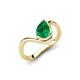 5 - Oceara 1.00 ct Pear Shape Emerald Women Wave Solitaire Engagement Ring 