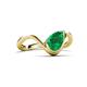 6 - Oceara 1.00 ct Pear Shape Emerald Women Wave Solitaire Engagement Ring 