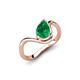 5 - Oceara 1.00 ct Pear Shape Emerald Women Wave Solitaire Engagement Ring 