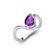 5 - Oceara 0.95 ct Pear Shape Amethyst Women Wave Solitaire Engagement Ring 