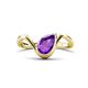 1 - Oceara 0.95 ct Pear Shape Amethyst Women Wave Solitaire Engagement Ring 