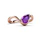 6 - Oceara 0.95 ct Pear Shape Amethyst Women Wave Solitaire Engagement Ring 