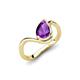 5 - Oceara 0.95 ct Pear Shape Amethyst Women Wave Solitaire Engagement Ring 