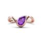 1 - Oceara 0.95 ct Pear Shape Amethyst Women Wave Solitaire Engagement Ring 