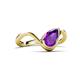 6 - Oceara 0.95 ct Pear Shape Amethyst Women Wave Solitaire Engagement Ring 