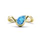 1 - Oceara 1.40 ct Pear Shape Blue Topaz Women Wave Solitaire Engagement Ring 