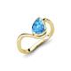5 - Oceara 1.40 ct Pear Shape Blue Topaz Women Wave Solitaire Engagement Ring 