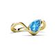 6 - Oceara 1.40 ct Pear Shape Blue Topaz Women Wave Solitaire Engagement Ring 