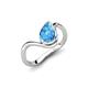 5 - Oceara 1.40 ct Pear Shape Blue Topaz Women Wave Solitaire Engagement Ring 