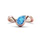 1 - Oceara 1.40 ct Pear Shape Blue Topaz Women Wave Solitaire Engagement Ring 