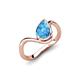 5 - Oceara 1.40 ct Pear Shape Blue Topaz Women Wave Solitaire Engagement Ring 