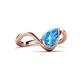 6 - Oceara 1.40 ct Pear Shape Blue Topaz Women Wave Solitaire Engagement Ring 