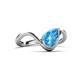 6 - Oceara 1.40 ct Pear Shape Blue Topaz Women Wave Solitaire Engagement Ring 