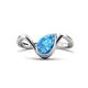 1 - Oceara 1.40 ct Pear Shape Blue Topaz Women Wave Solitaire Engagement Ring 