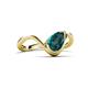 6 - Oceara 1.40 ct Pear Shape London Blue Topaz Women Wave Solitaire Engagement Ring 