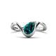 1 - Oceara 1.40 ct Pear Shape London Blue Topaz Women Wave Solitaire Engagement Ring 