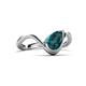 6 - Oceara 1.40 ct Pear Shape London Blue Topaz Women Wave Solitaire Engagement Ring 