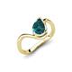 5 - Oceara 1.40 ct Pear Shape London Blue Topaz Women Wave Solitaire Engagement Ring 