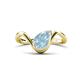1 - Oceara 0.95 ct Pear Shape Aquamarine Women Wave Solitaire Engagement Ring 