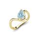 5 - Oceara 0.95 ct Pear Shape Aquamarine Women Wave Solitaire Engagement Ring 