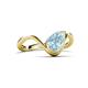 6 - Oceara 0.95 ct Pear Shape Aquamarine Women Wave Solitaire Engagement Ring 