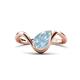 1 - Oceara 0.95 ct Pear Shape Aquamarine Women Wave Solitaire Engagement Ring 