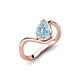 5 - Oceara 0.95 ct Pear Shape Aquamarine Women Wave Solitaire Engagement Ring 