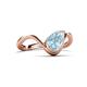 6 - Oceara 0.95 ct Pear Shape Aquamarine Women Wave Solitaire Engagement Ring 
