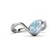 6 - Oceara 0.95 ct Pear Shape Aquamarine Women Wave Solitaire Engagement Ring 