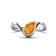 1 - Oceara 0.79 ct Pear Shape Citrine Women Wave Solitaire Engagement Ring 
