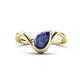 1 - Oceara 0.68 ct Pear Shape Iolite Women Wave Solitaire Engagement Ring 