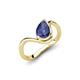 5 - Oceara 0.68 ct Pear Shape Iolite Women Wave Solitaire Engagement Ring 