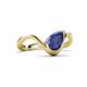 6 - Oceara 0.68 ct Pear Shape Iolite Women Wave Solitaire Engagement Ring 
