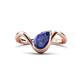 1 - Oceara 0.68 ct Pear Shape Iolite Women Wave Solitaire Engagement Ring 